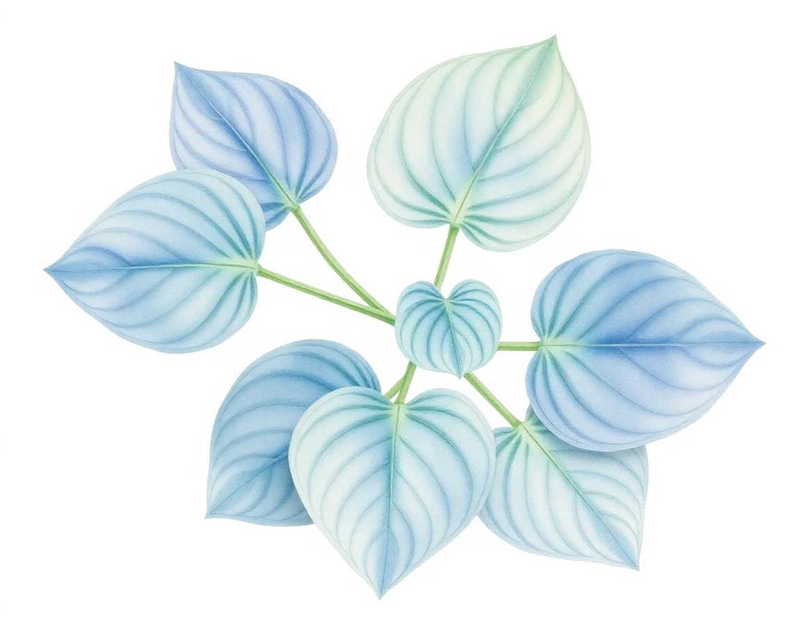 Watercolor illustration of Hosta 'Ems Pfeil'