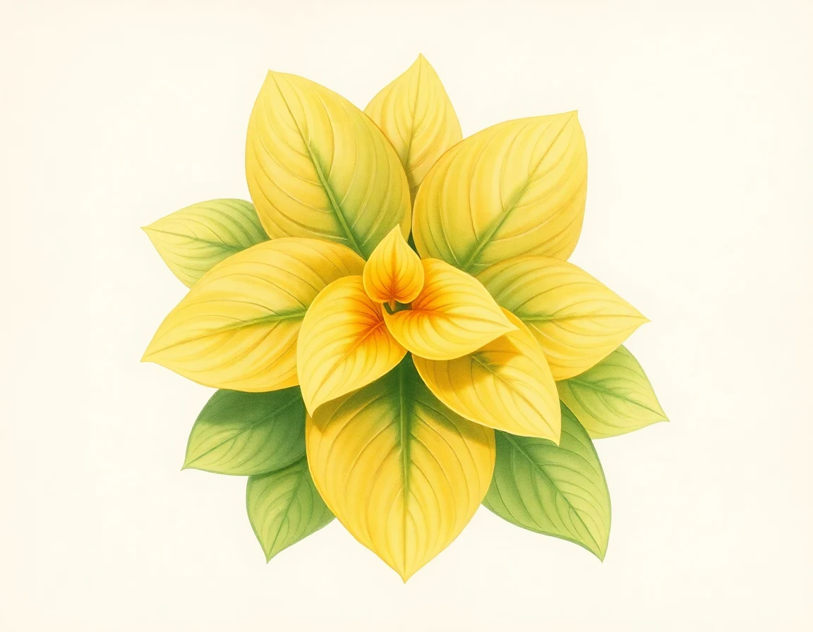 Watercolor illustration of Hosta 'Enchiladas'