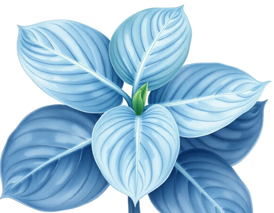 Watercolor illustration of Hosta 'Envy'