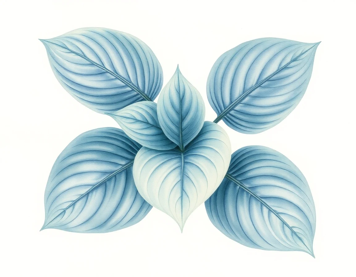 Watercolor illustration of Hosta 'Ephemeral Lace'