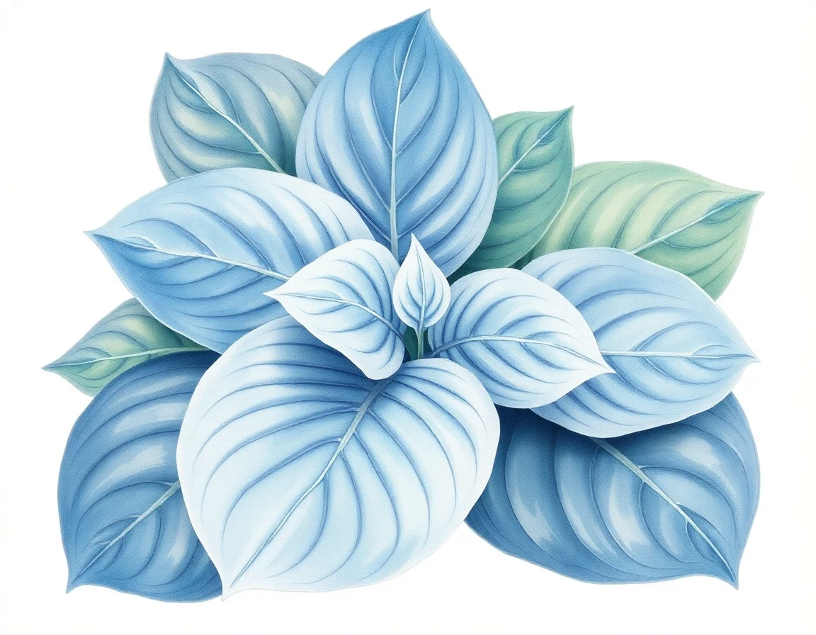 Watercolor illustration of Hosta 'Eric's Gold'