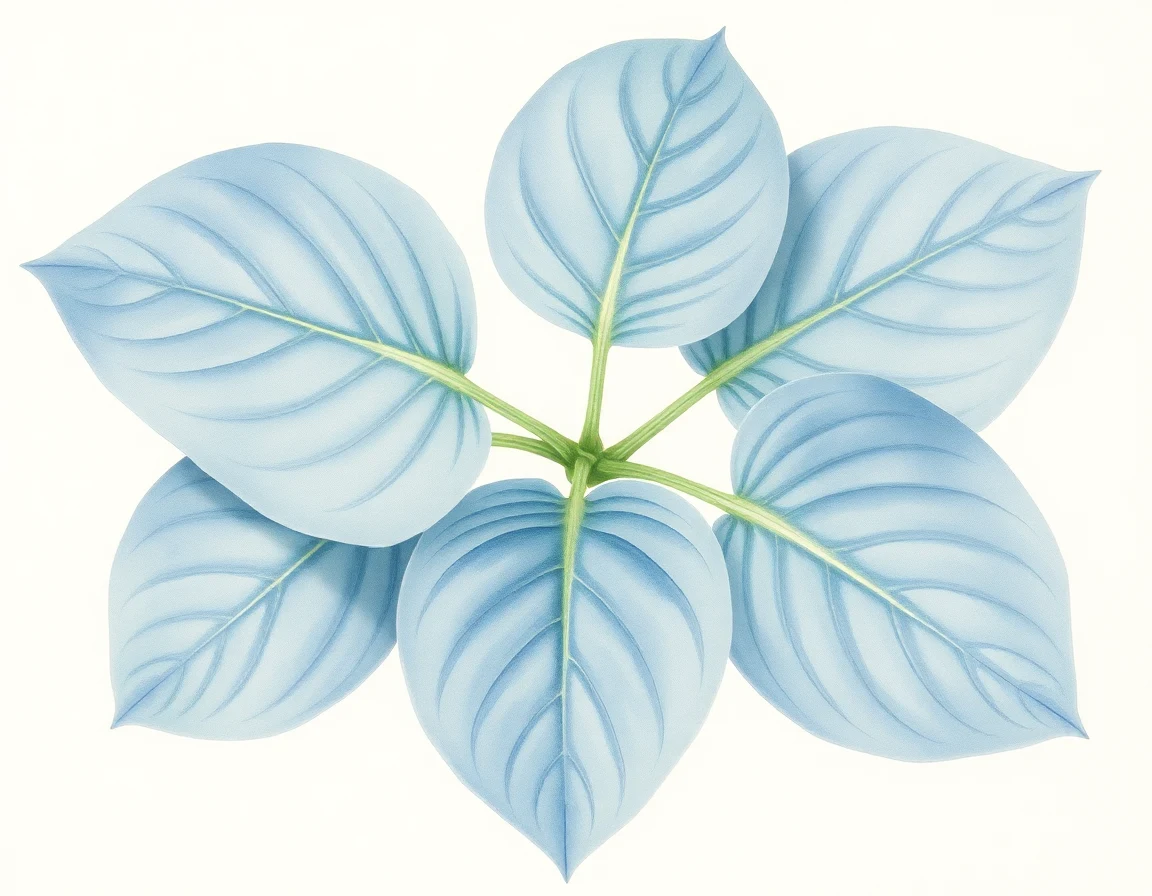 Watercolor illustration of Hosta 'Eskimo Pie'
