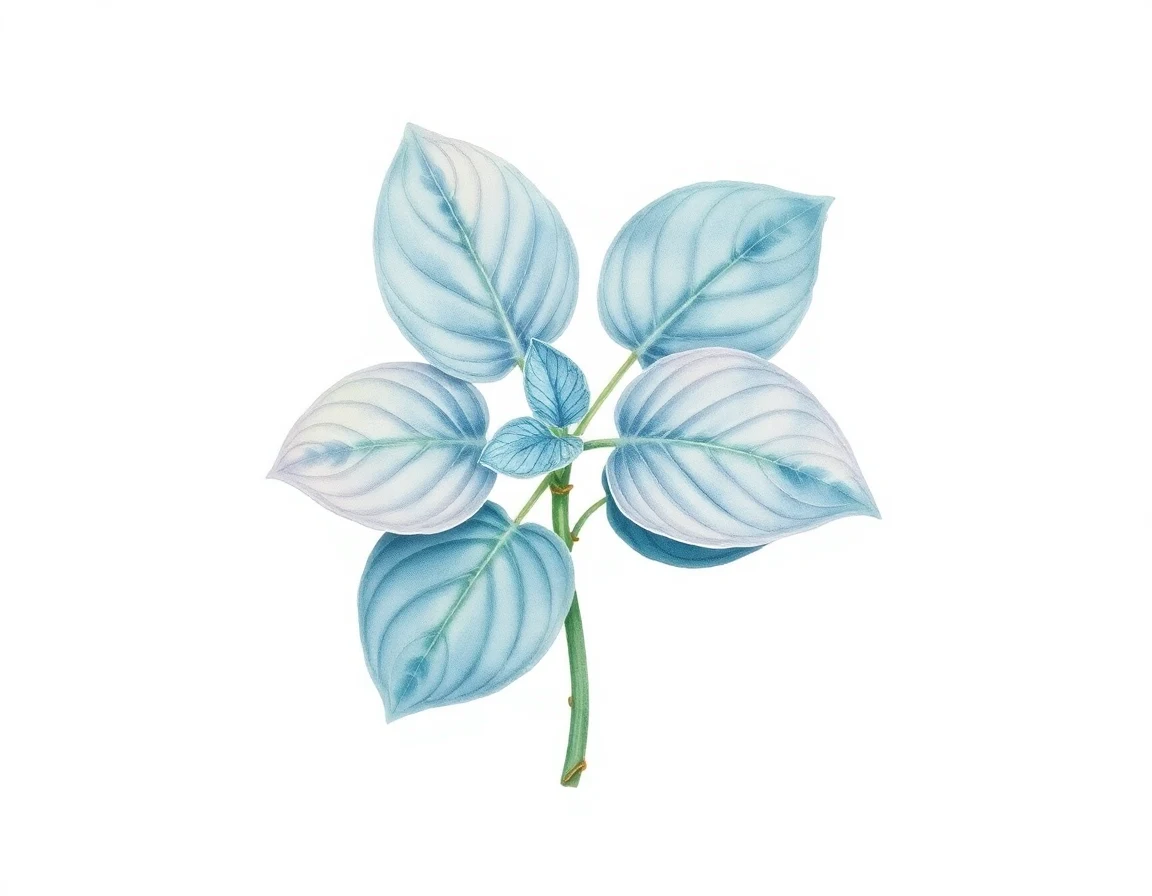 Watercolor illustration of Hosta 'Everlasting Love'