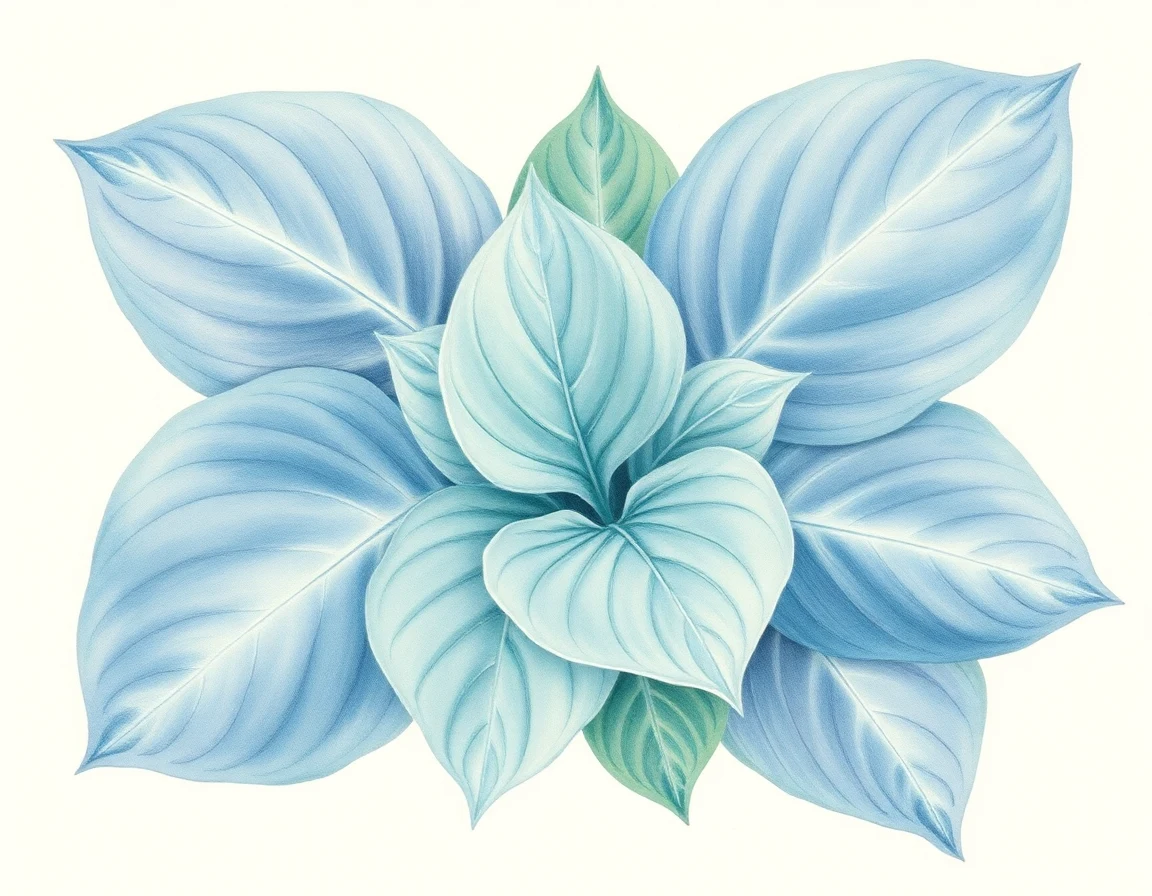 Watercolor illustration of Hosta 'Fagan'