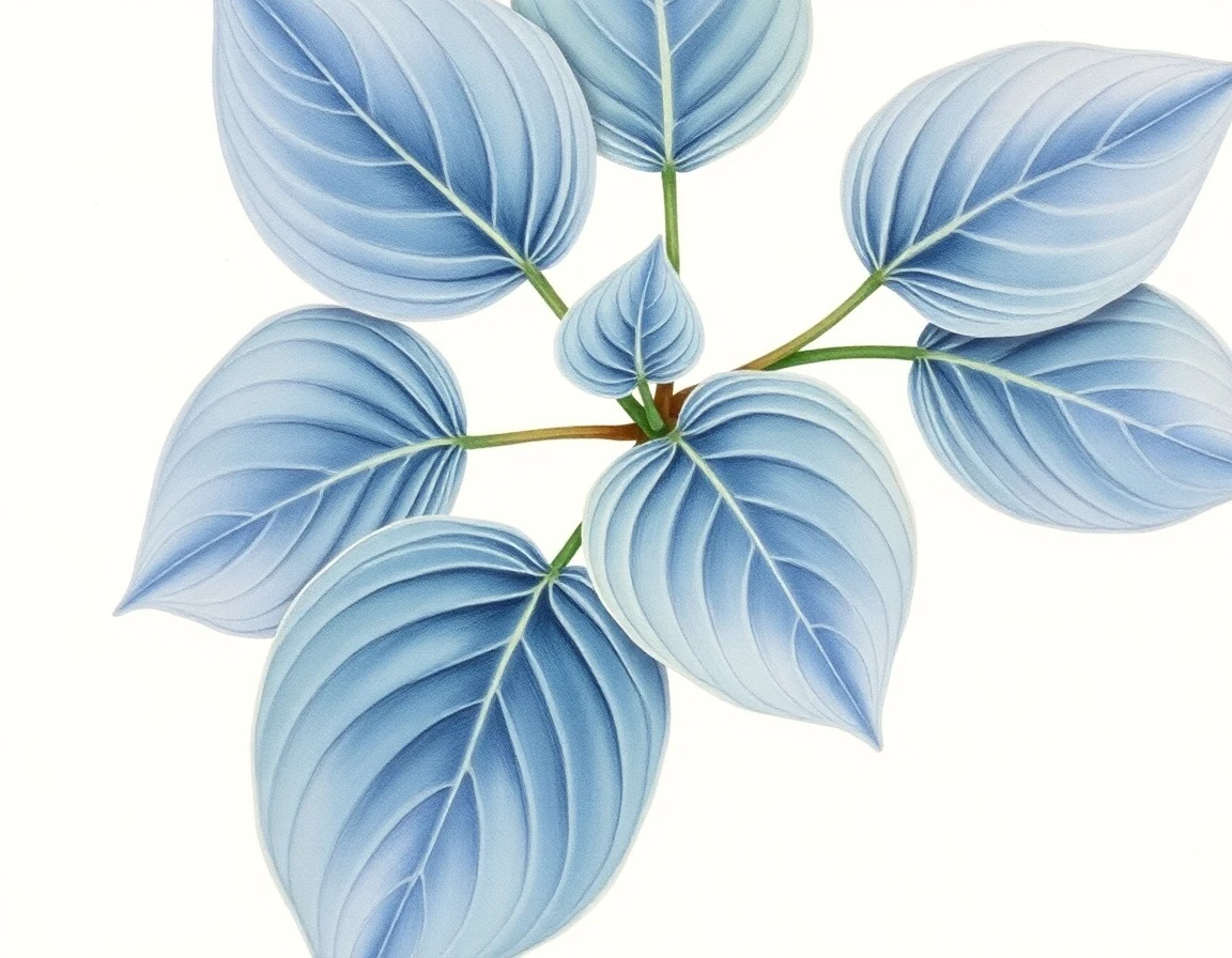 Watercolor illustration of Hosta 'Fair Dinkum'