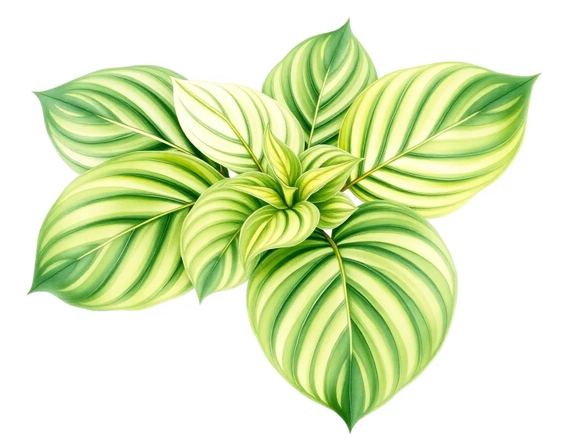 Watercolor illustration of Hosta 'Fall Emerald'