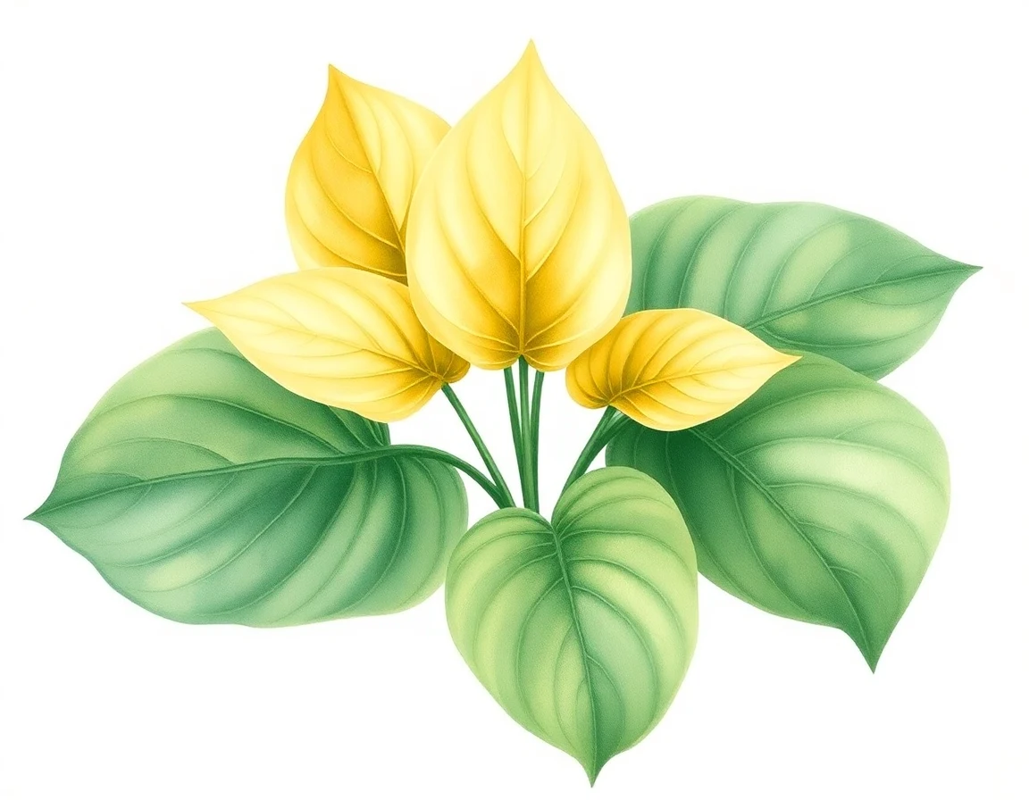 Watercolor illustration of Hosta 'Fat Cat'