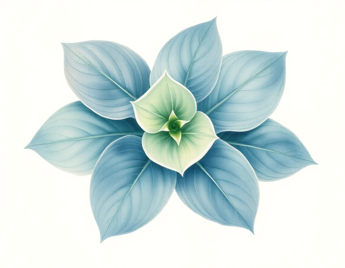 Watercolor illustration of Hosta 'Fatal Attraction'