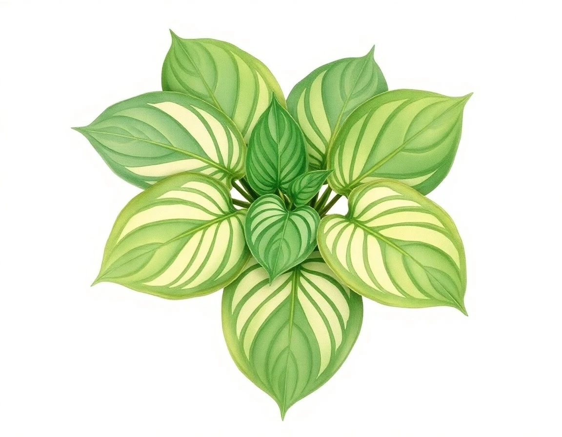 Watercolor illustration of Hosta 'Fiddlesticks'