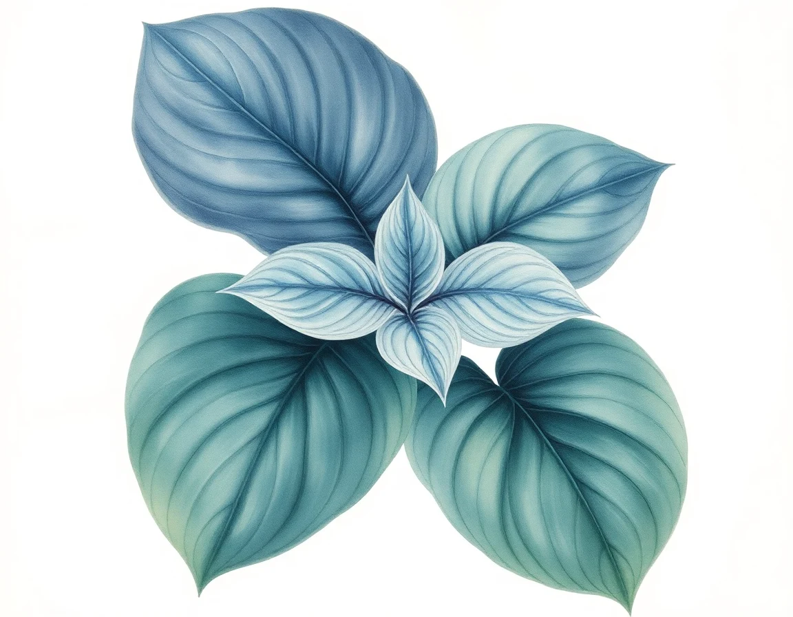 Watercolor illustration of Hosta 'Fifth Element'