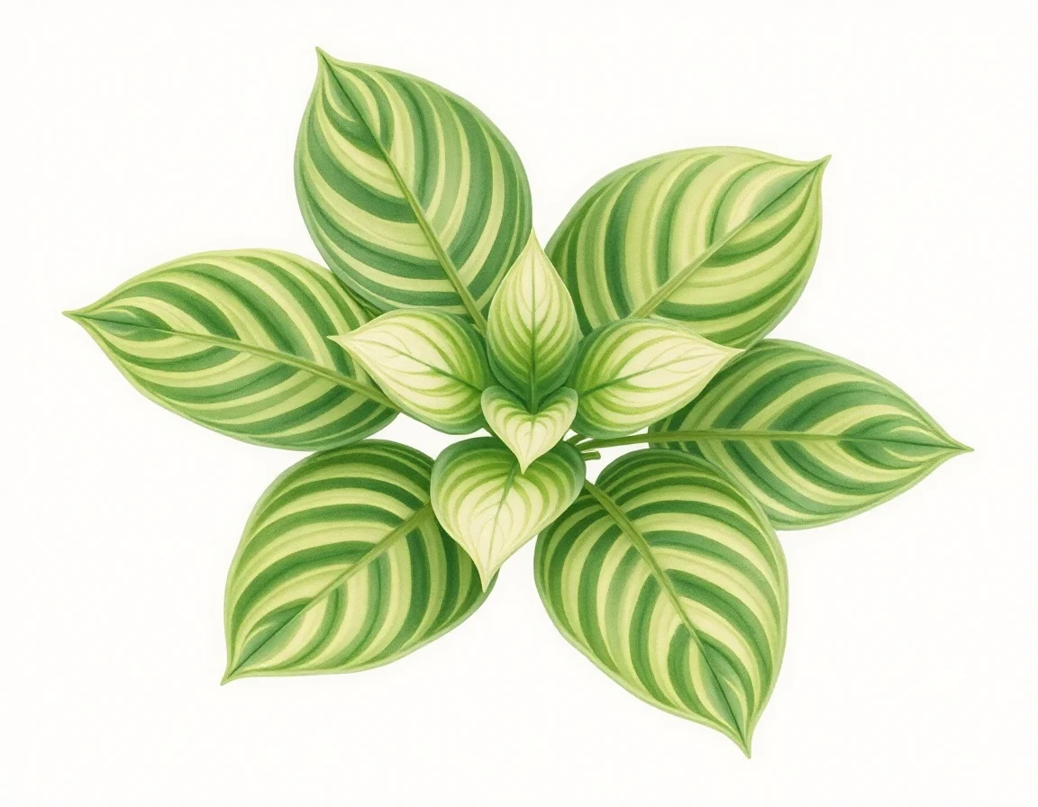 Watercolor illustration of Hosta 'Finlandia'
