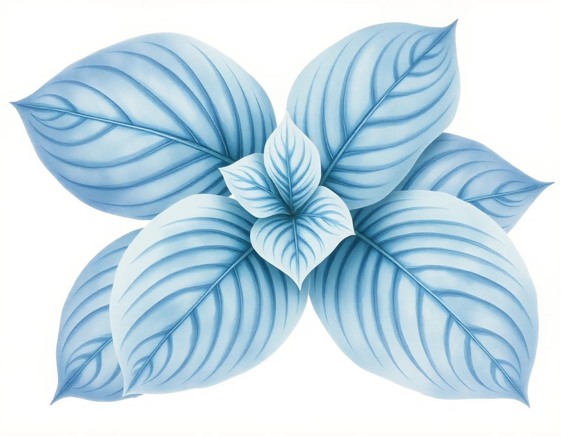 Watercolor illustration of Hosta 'Fire Dancer'