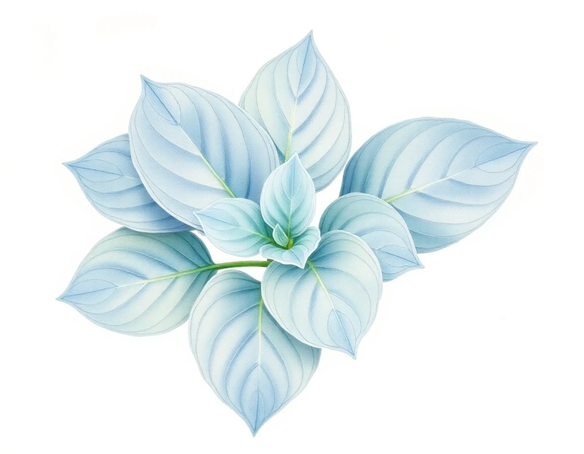 Watercolor illustration of Hosta 'Fired Up'