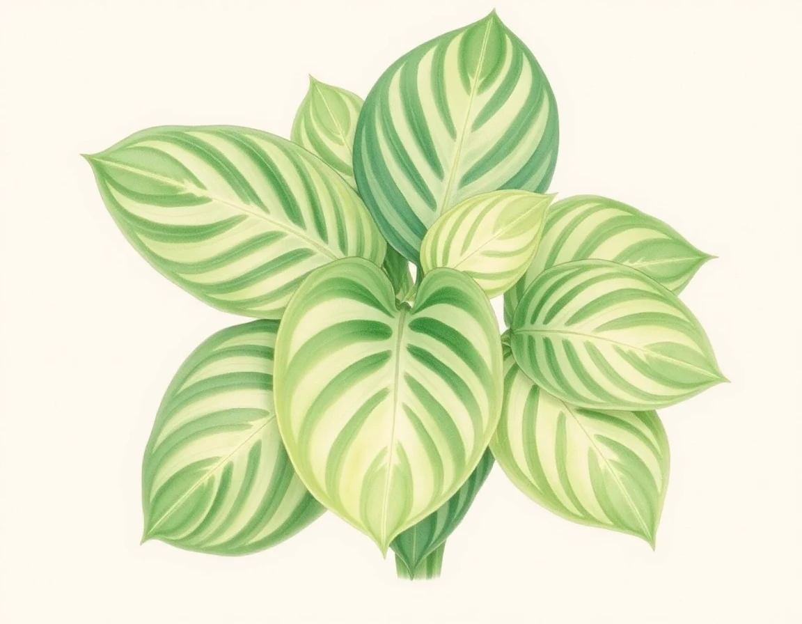 Watercolor illustration of Hosta 'Firefighter's Angel'