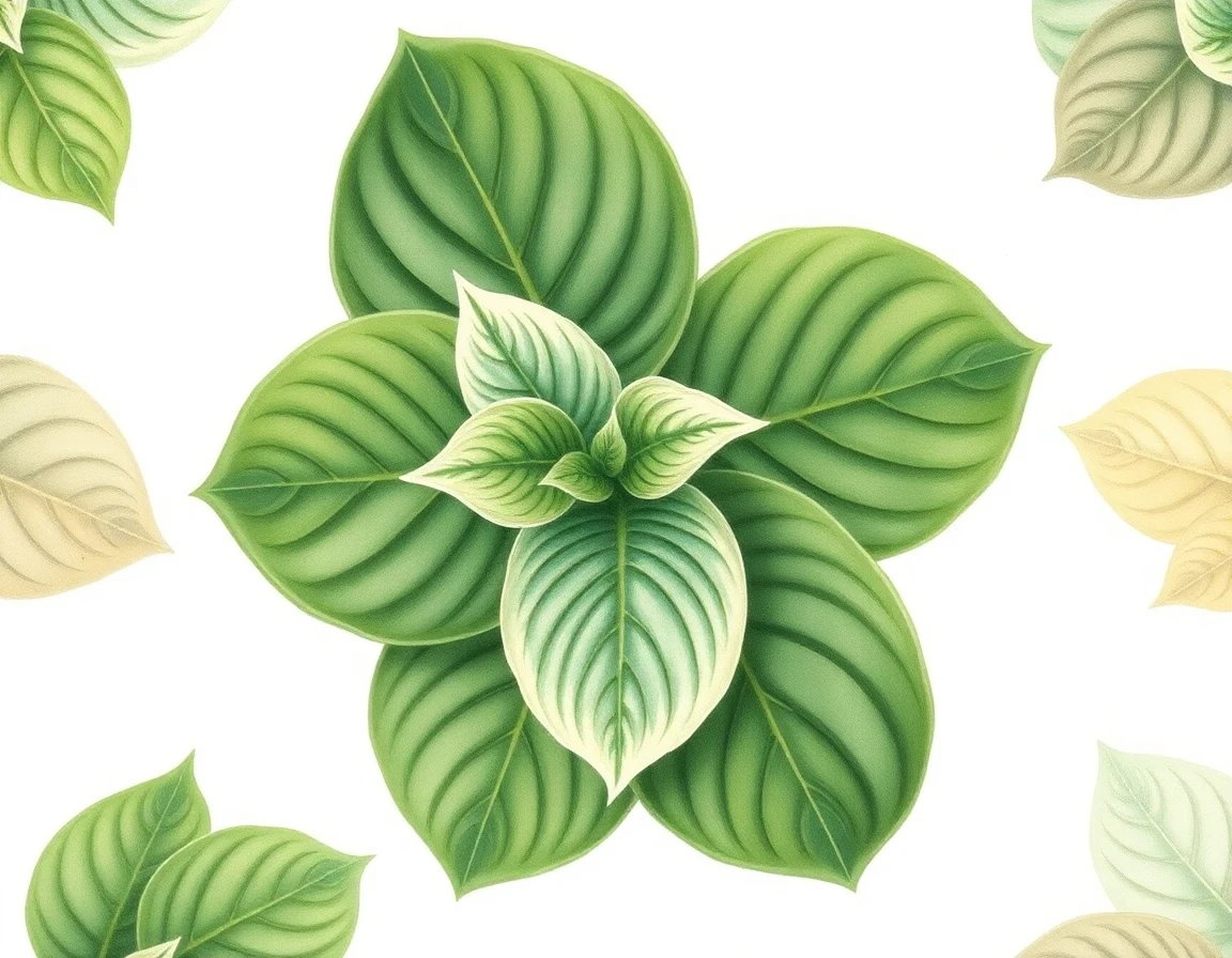 Watercolor illustration of Hosta 'Firefly'