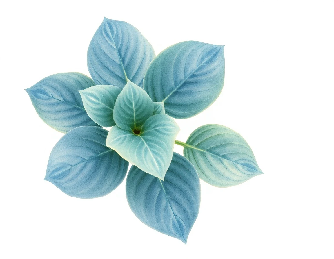Watercolor illustration of Hosta 'Firn Line'
