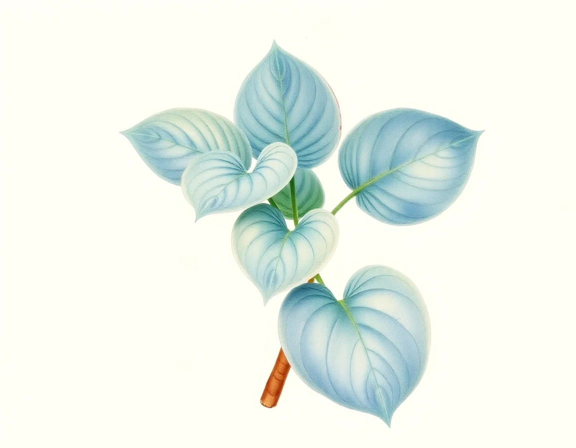 Watercolor illustration of Hosta 'First Kiss'