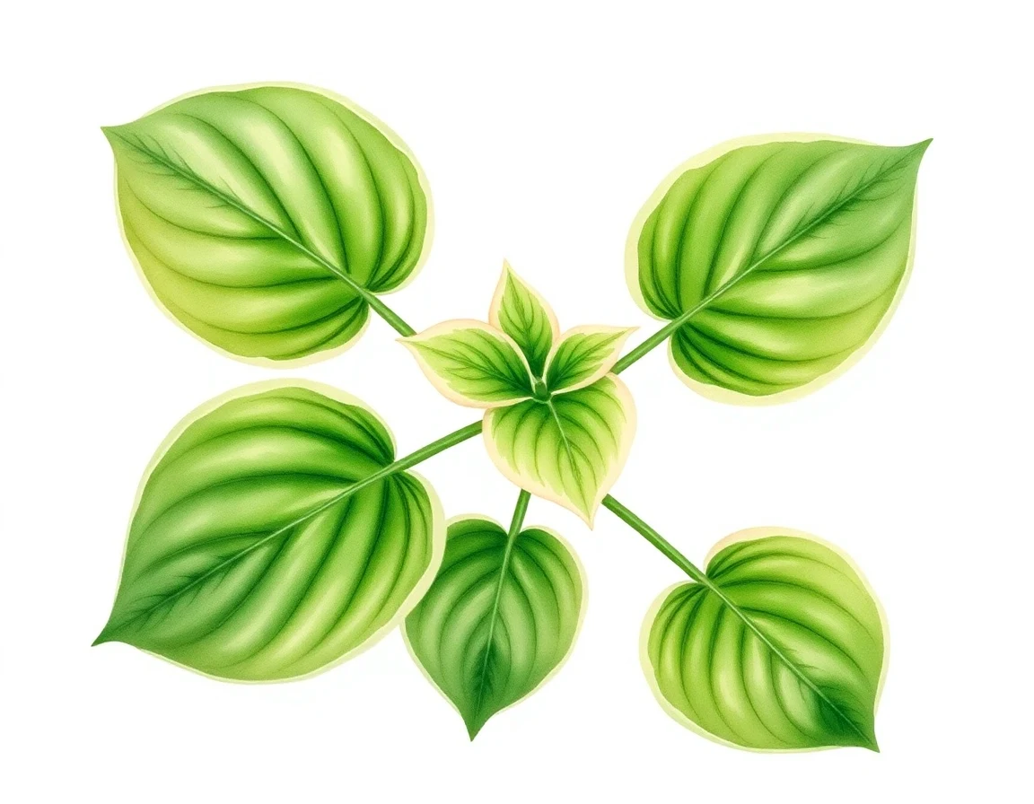 Watercolor illustration of Hosta 'First Strike'