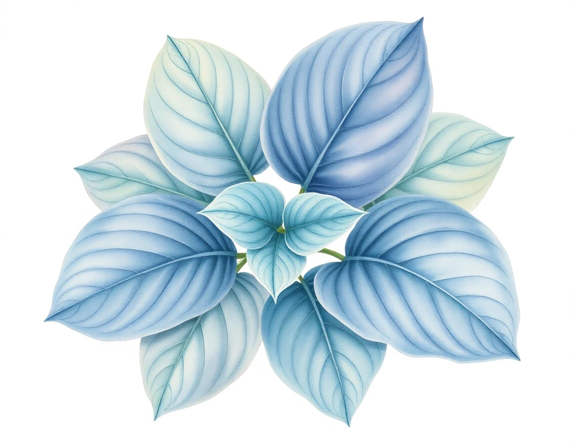 Watercolor illustration of Hosta 'Five O'Clock Shadow'