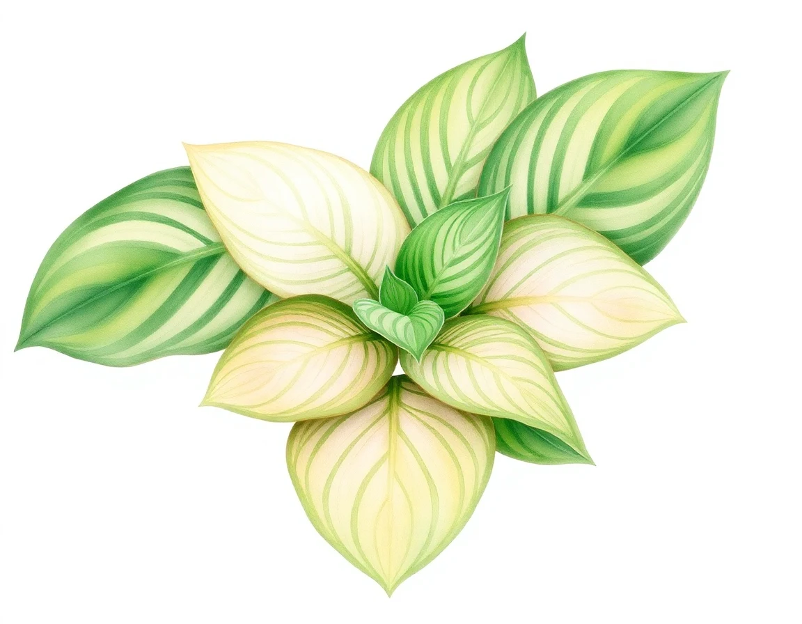 Watercolor illustration of Hosta 'Flamboyant'