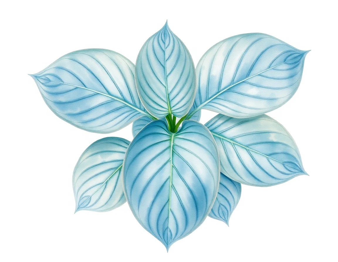 Watercolor illustration of Hosta 'Flanders Spirit'