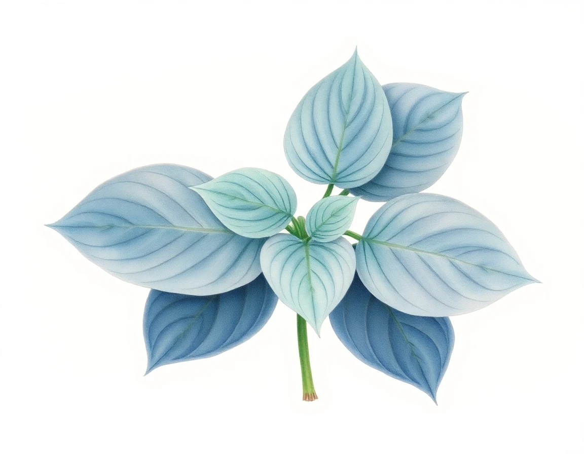 Watercolor illustration of Hosta 'Flash Dance'