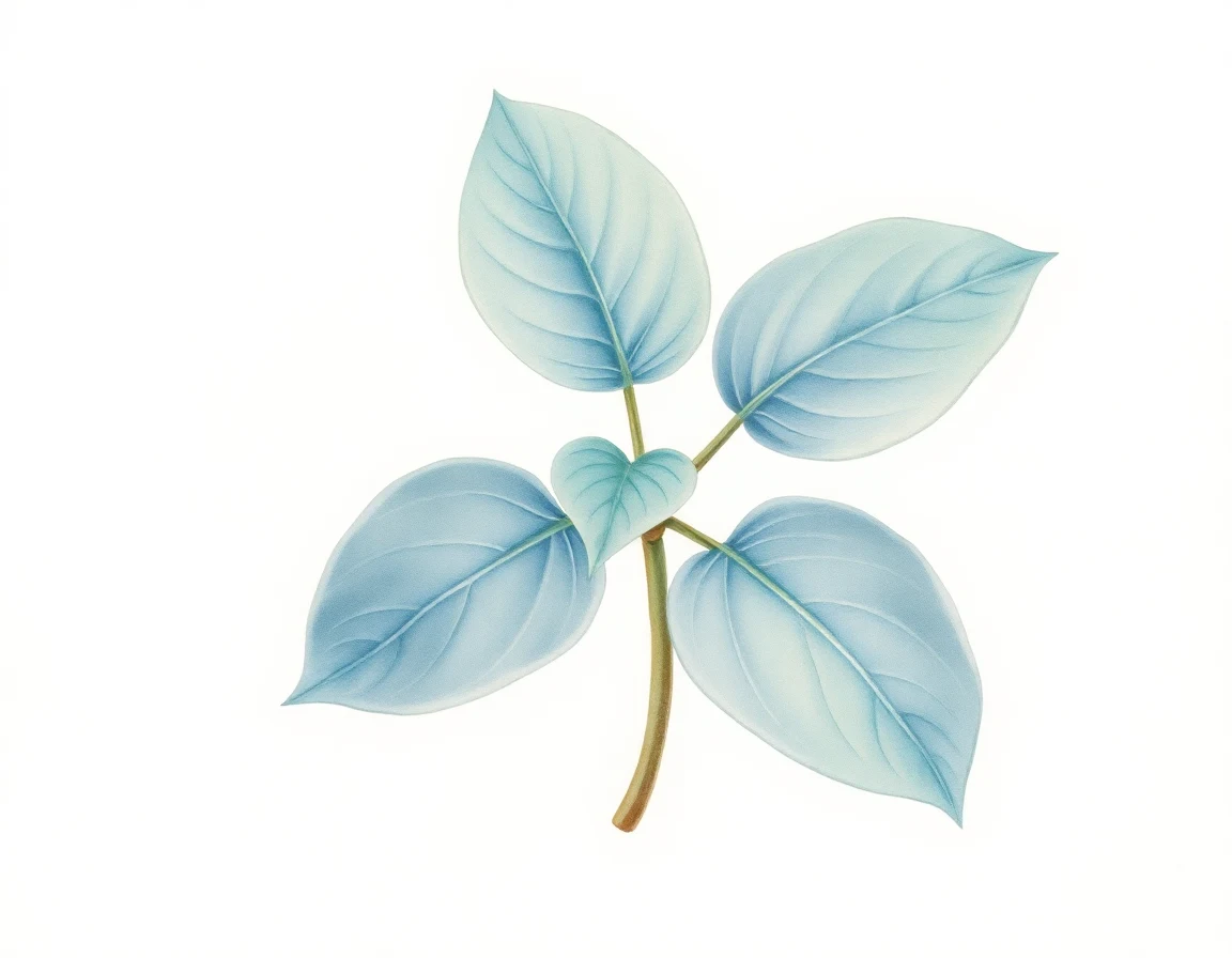 Watercolor illustration of Hosta 'Flash Forward'