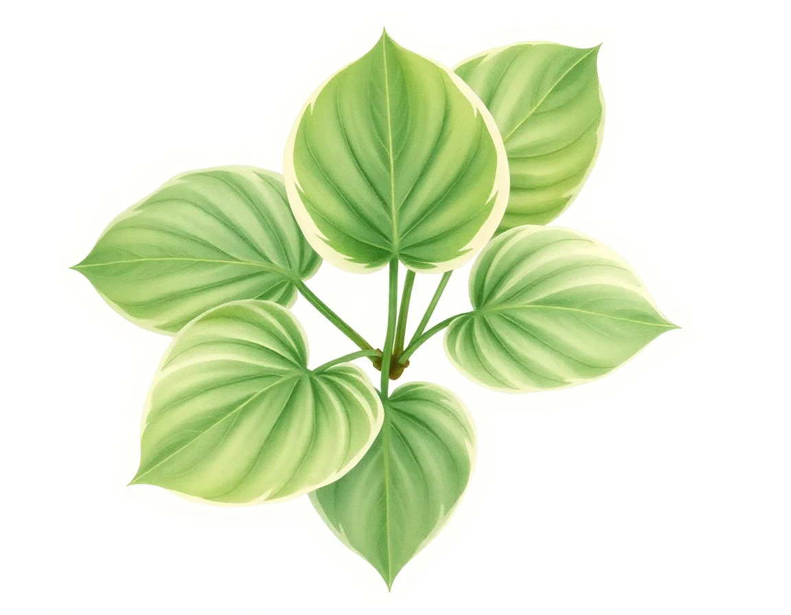 Watercolor illustration of Hosta 'Flatliner'