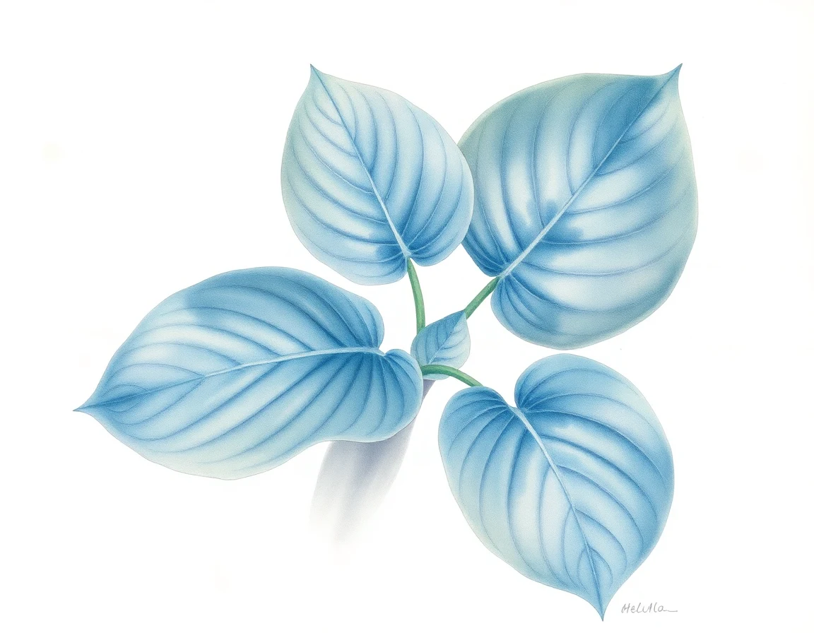 Watercolor illustration of Hosta 'Flemish Master'