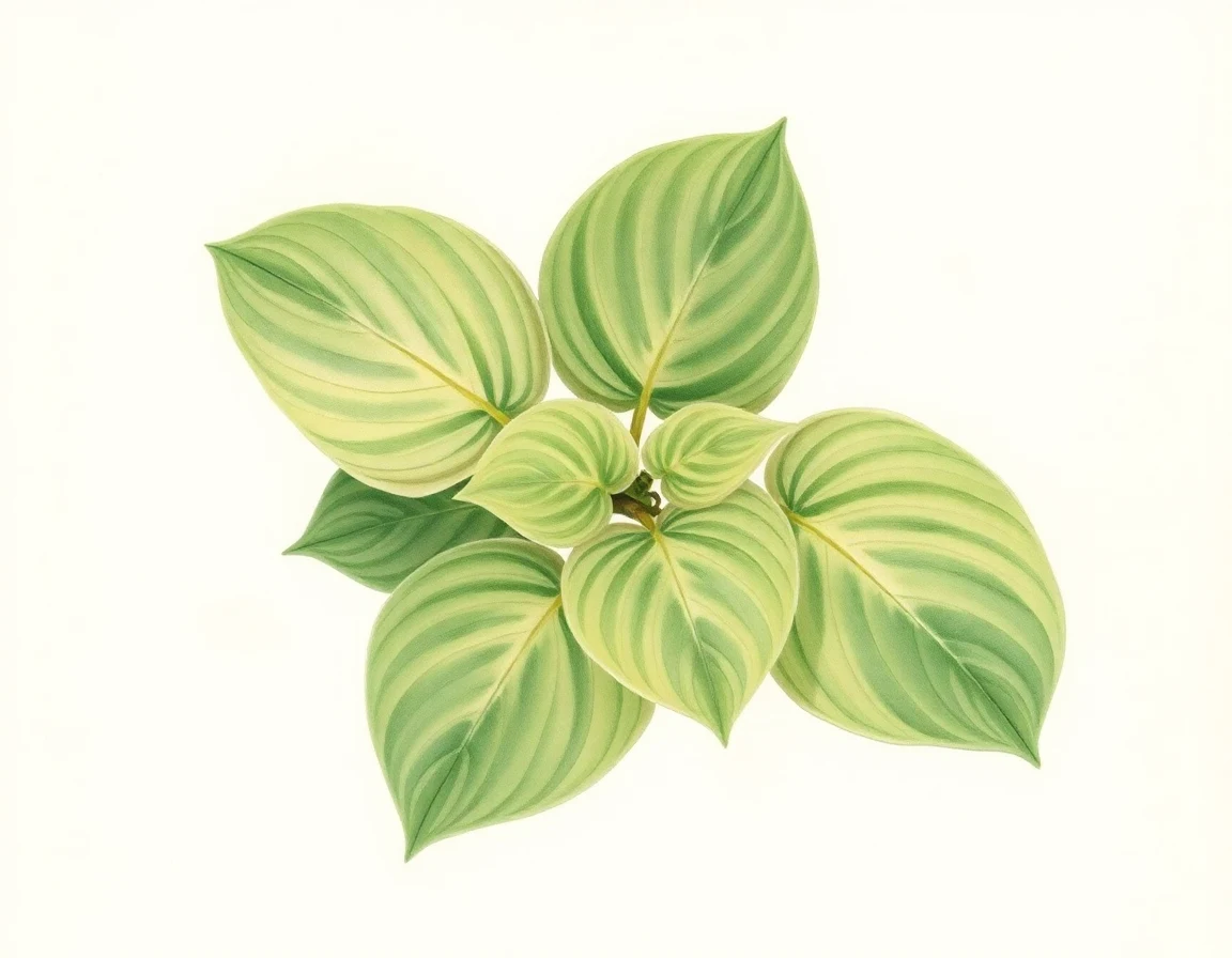 Watercolor illustration of Hosta 'Floradora'