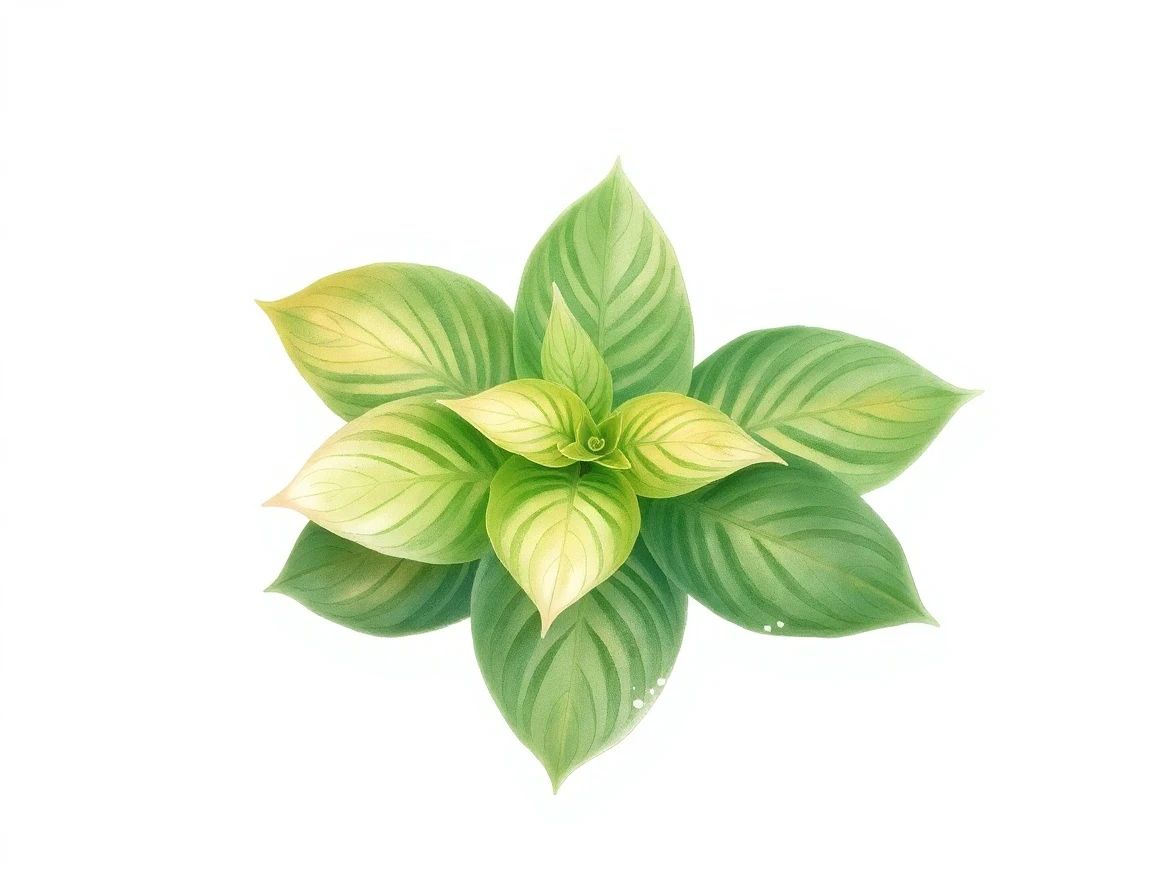 Watercolor illustration of Hosta 'Floral Dance'