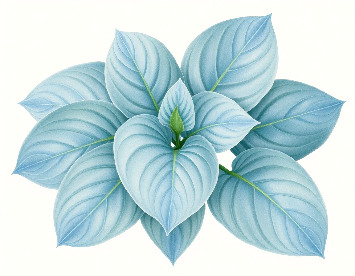 Watercolor illustration of Hosta 'Flower Child'