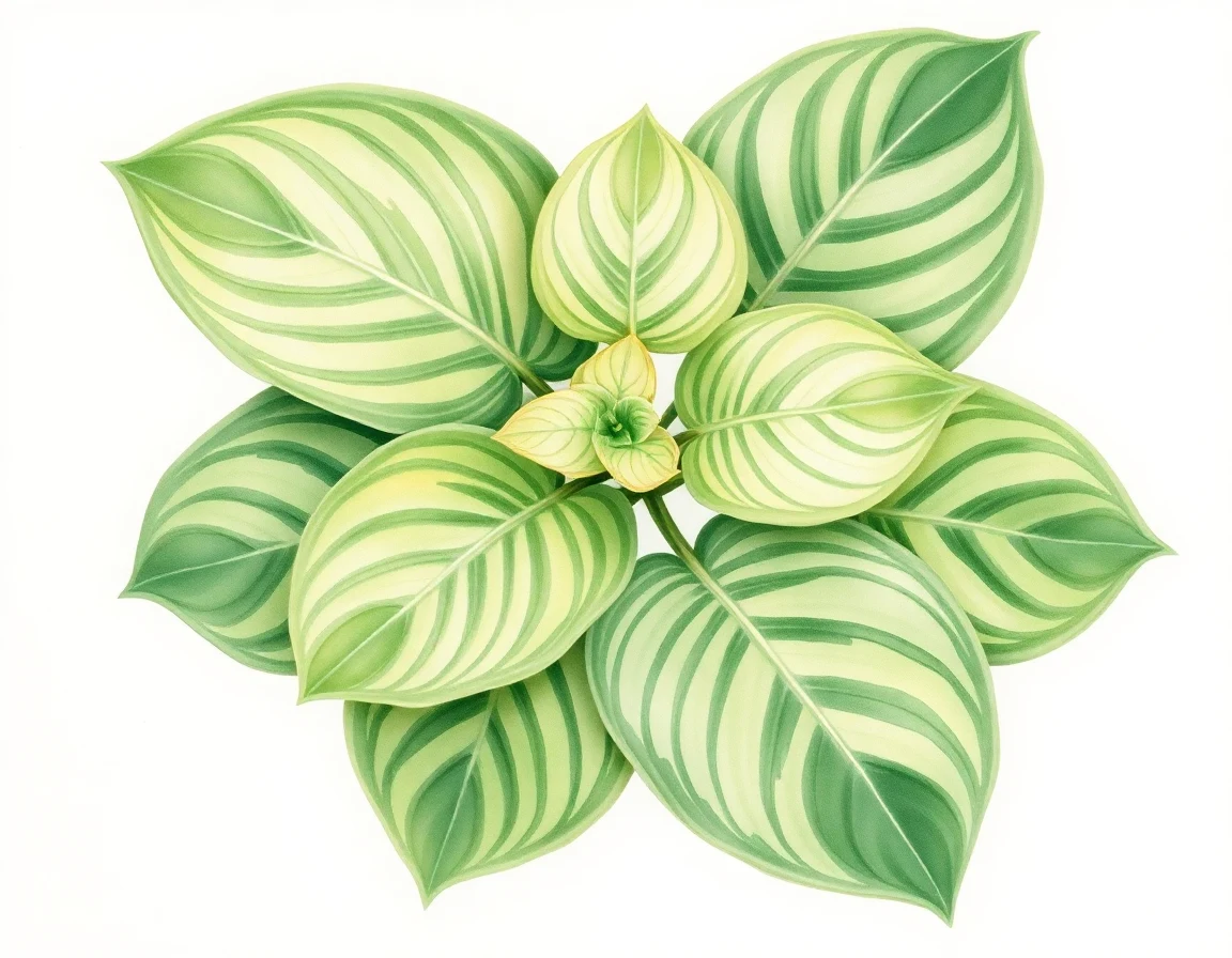 Watercolor illustration of Hosta 'Fond Hope'