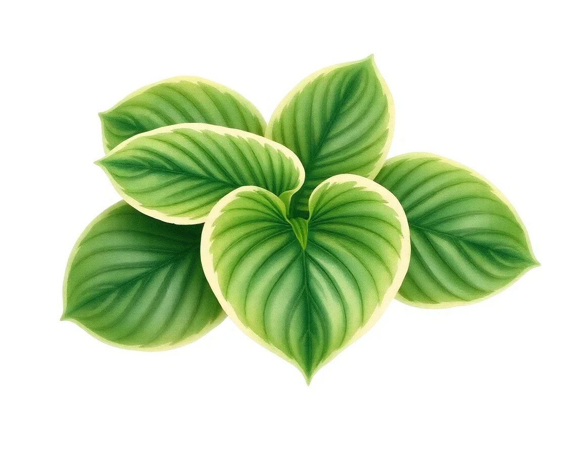 Watercolor illustration of Hosta 'Fore Sail'