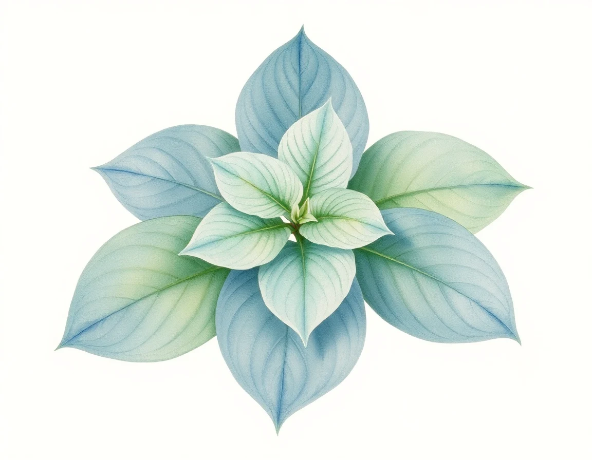 Watercolor illustration of Hosta 'Forest Treasure'