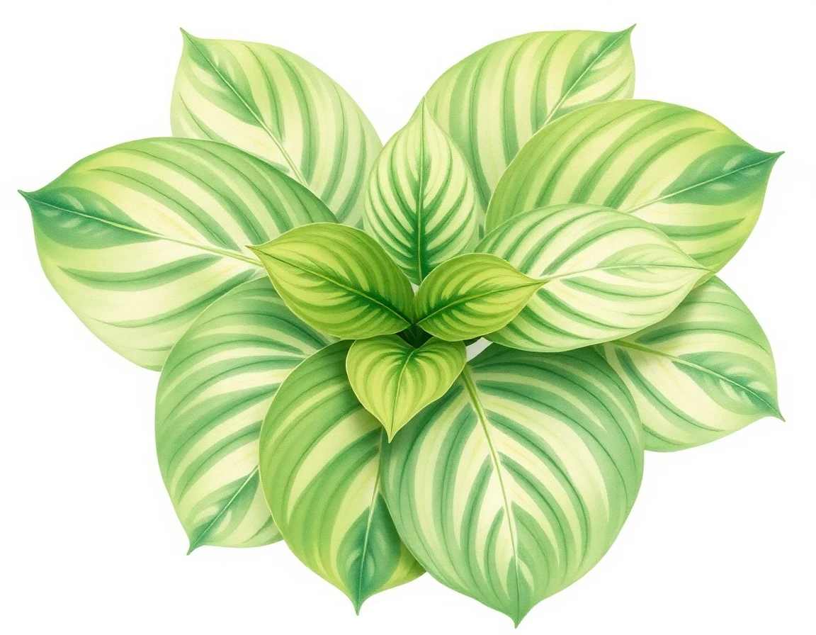 Watercolor illustration of Hosta 'Forever Young'