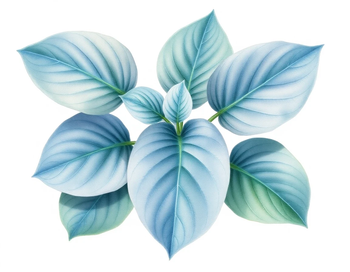 Watercolor illustration of Hosta 'Forgery'