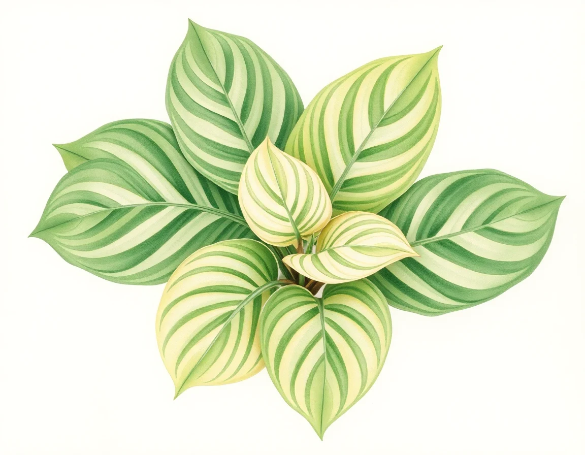 Watercolor illustration of Hosta 'Fortunei Obscura'