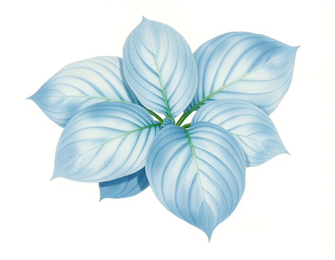 Watercolor illustration of Hosta 'Fortunei Viridis'
