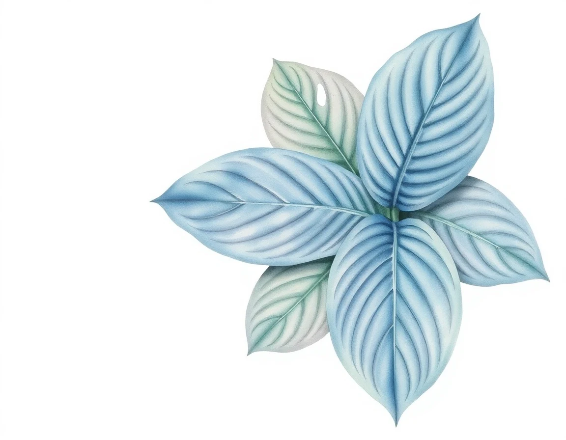 Watercolor illustration of Hosta 'Foxfire Night Skye'