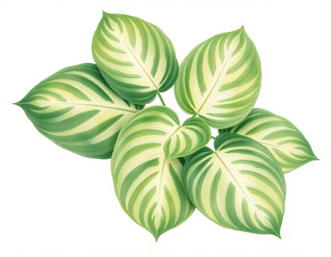 Watercolor illustration of Hosta 'Foxfire Zulu'