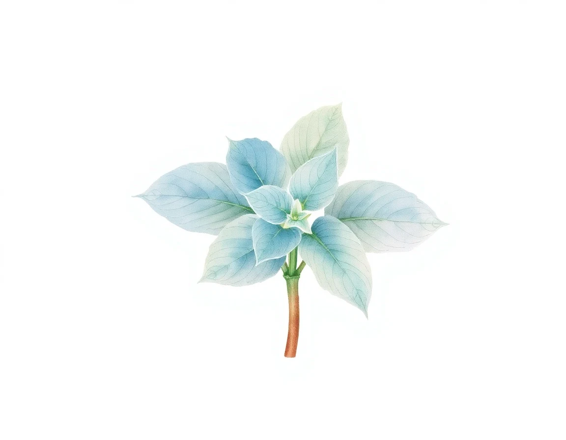 Watercolor illustration of Hosta 'Fragrant Mist'
