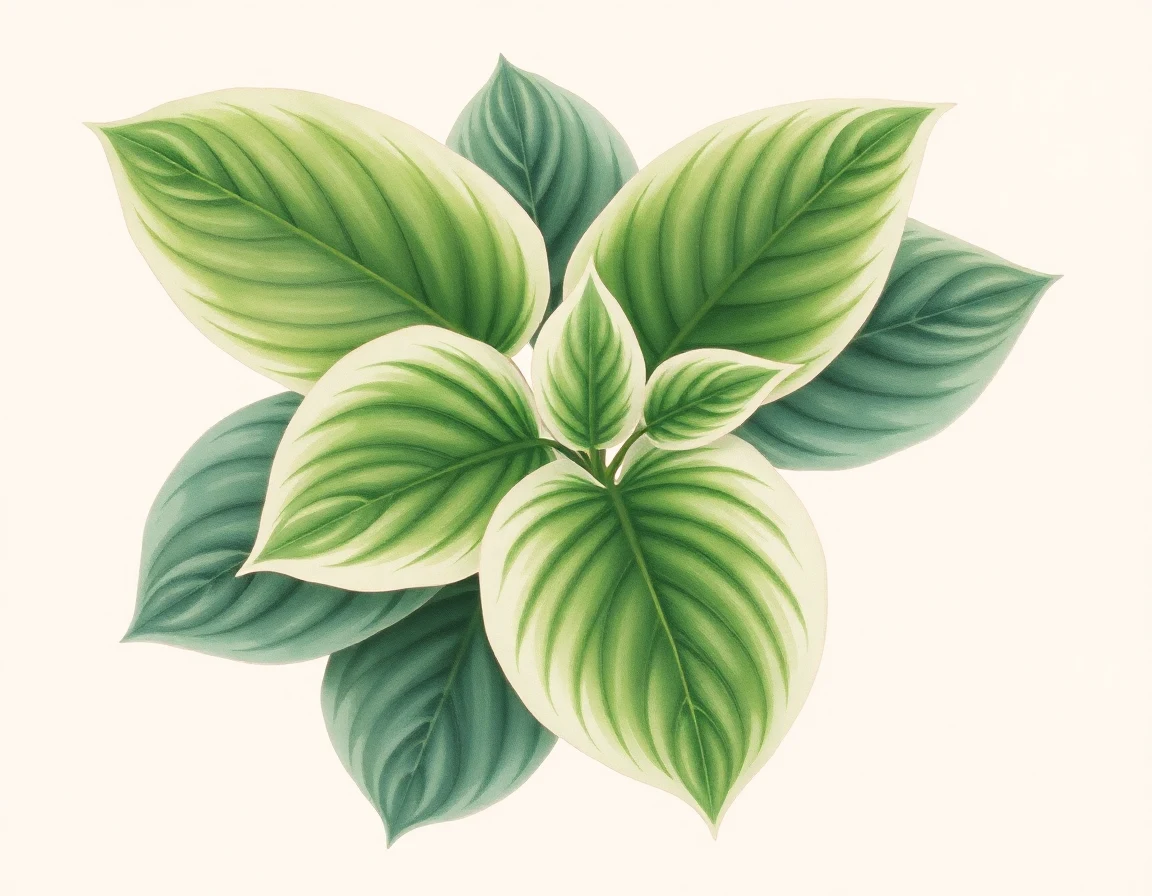 Watercolor illustration of Hosta 'Fragrant Queen'