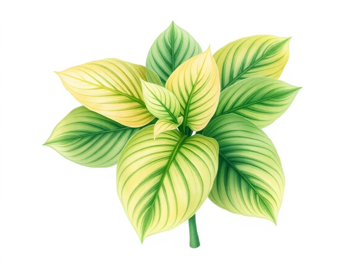 Watercolor illustration of Hosta 'Franc's Dark Within'