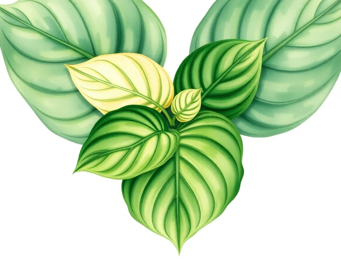 Watercolor illustration of Hosta 'Franc's Green Bomber'