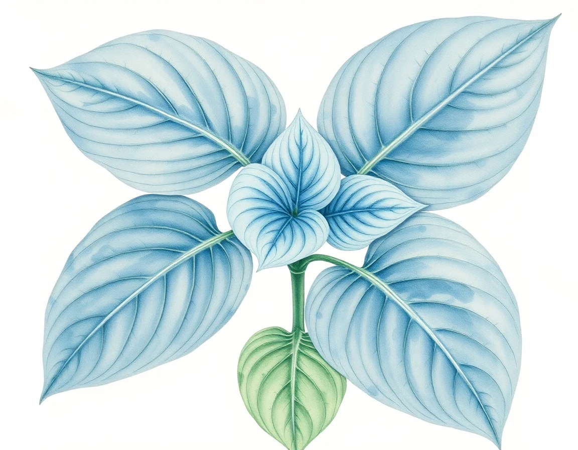 Watercolor illustration of Hosta 'Frank's Rocket'