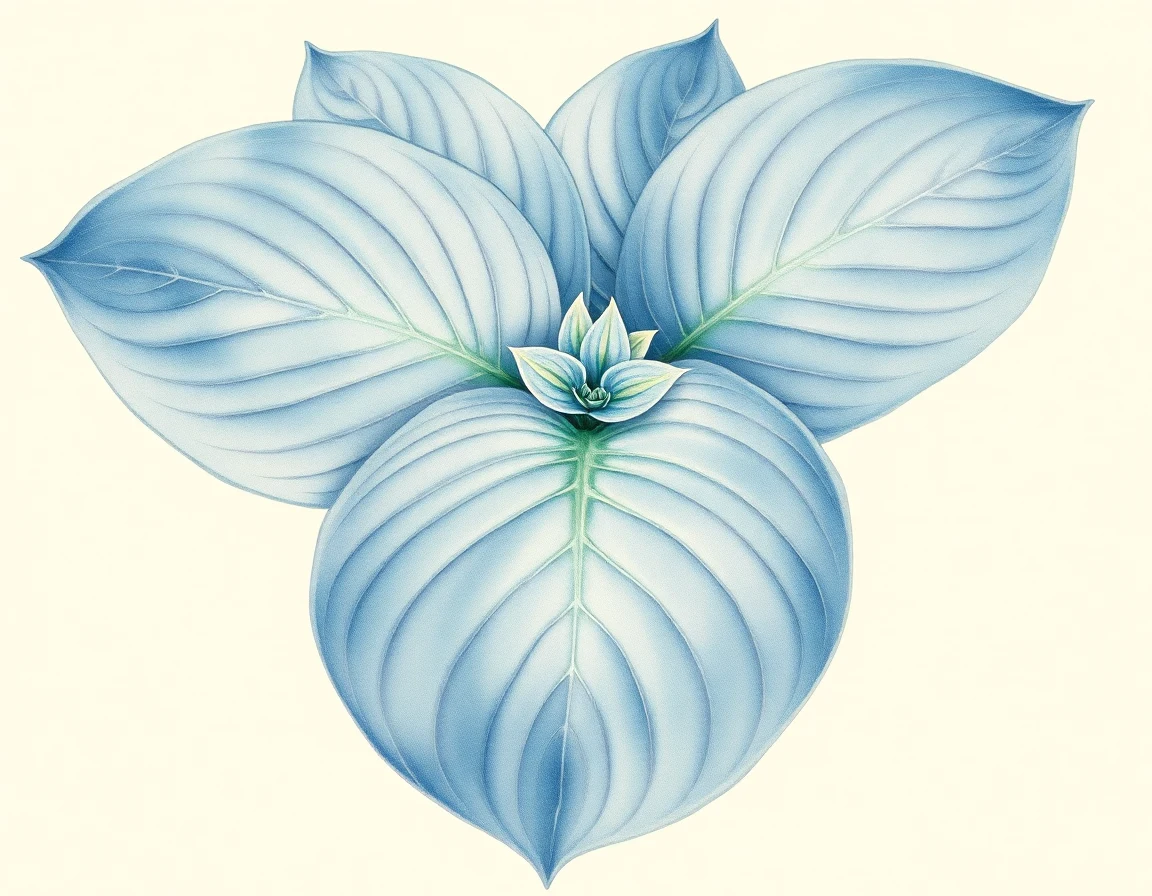 Watercolor illustration of Hosta 'Fred Wilson'