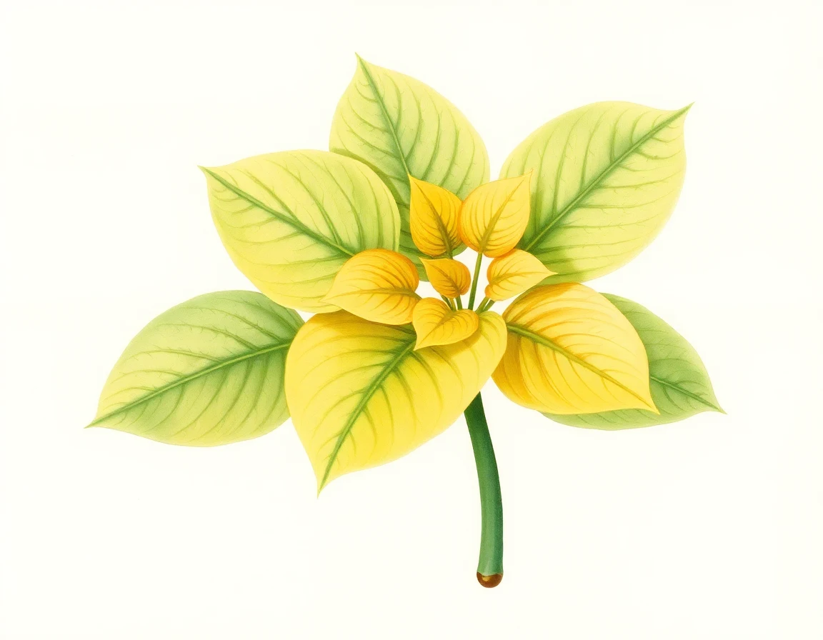 Watercolor illustration of Hosta 'French Kiss'