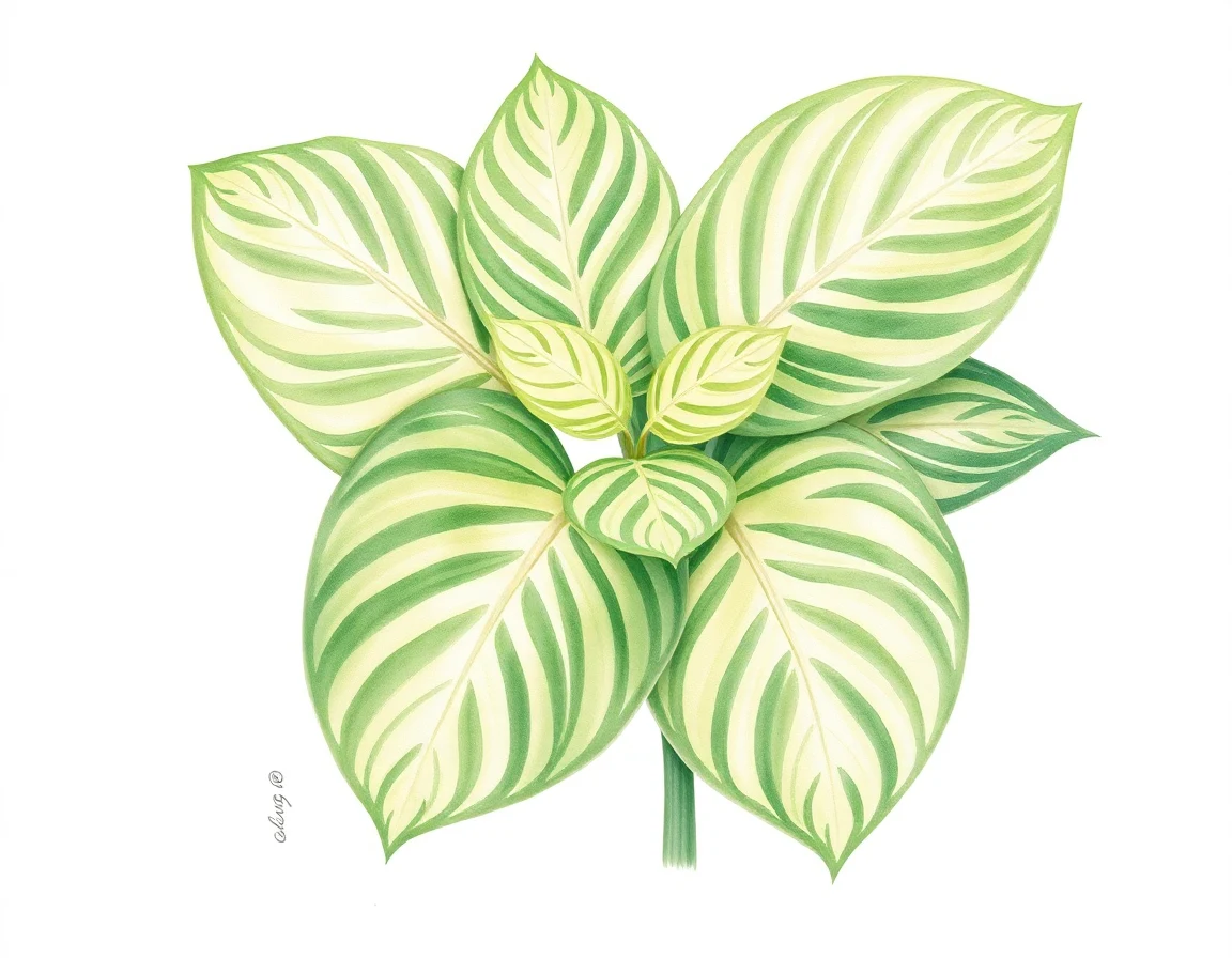 Watercolor illustration of Hosta 'Friar Fritz'