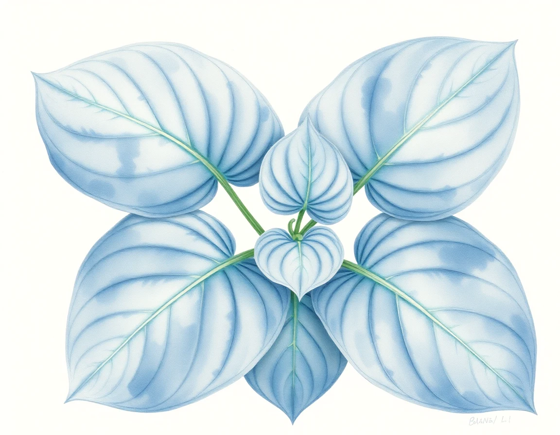 Watercolor illustration of Hosta 'Friar Tuck'